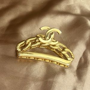 Vintage 90s Chanel Gold CC Hair Clip | Rare 1998